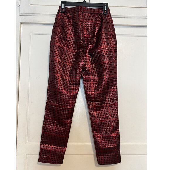Revolve NBD x Naven Red & Black Metallic High Rise Pants - Picture 8 of 9